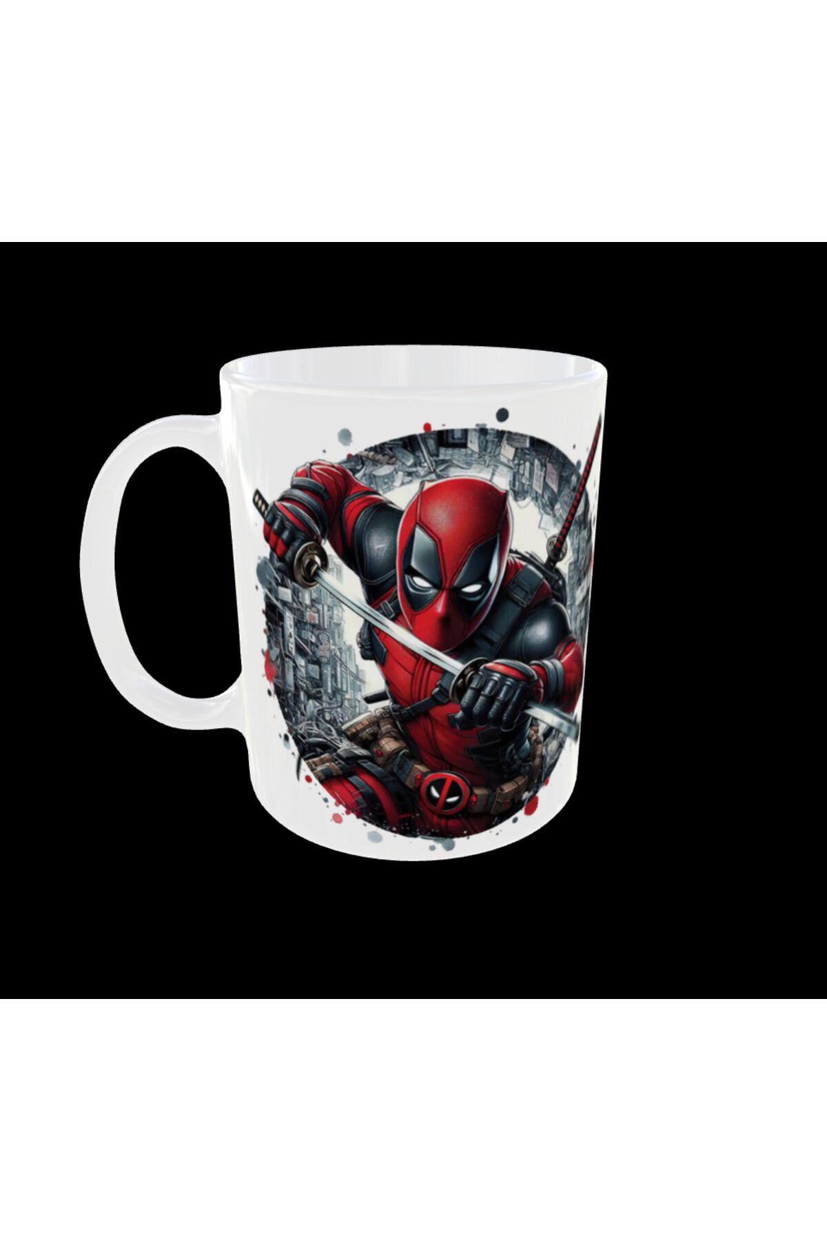 DEADPOOL FİGÜRLÜ MARVEL TEMALI TASARIM KUPA