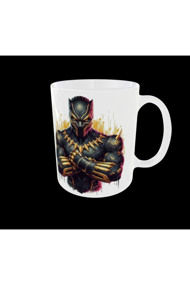 BLACK PANTHER FİGÜRLÜ MARVEL AVENGERS SÜPER KAHRAMANLAR TEMALI TASARIM KUPA