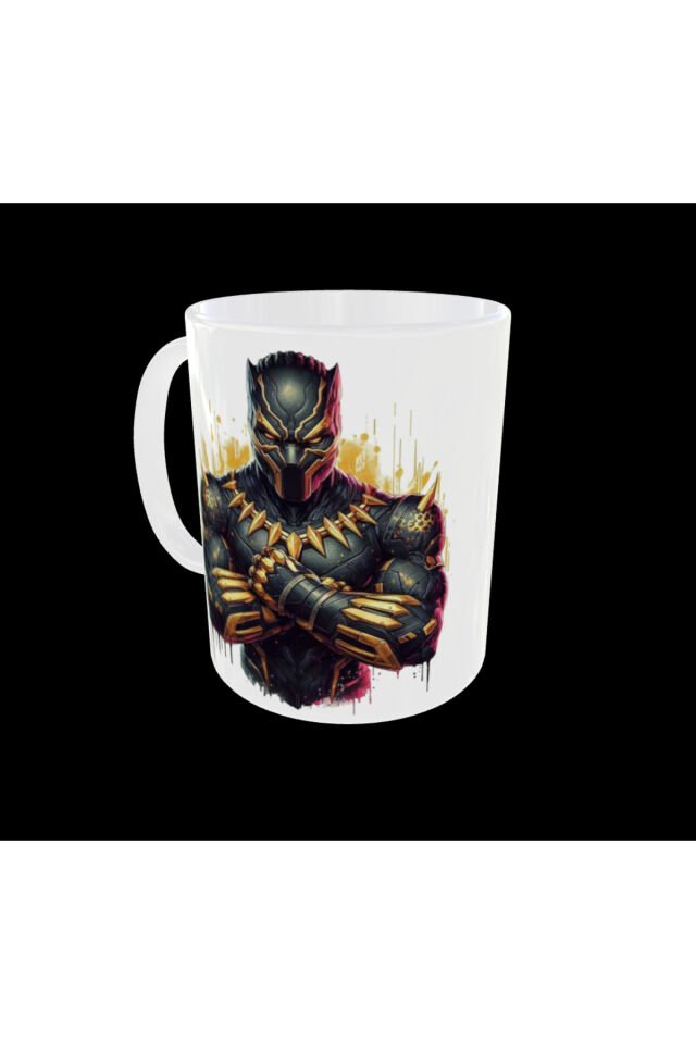 BLACK PANTHER FİGÜRLÜ MARVEL AVENGERS SÜPER KAHRAMANLAR TEMALI TASARIM KUPA