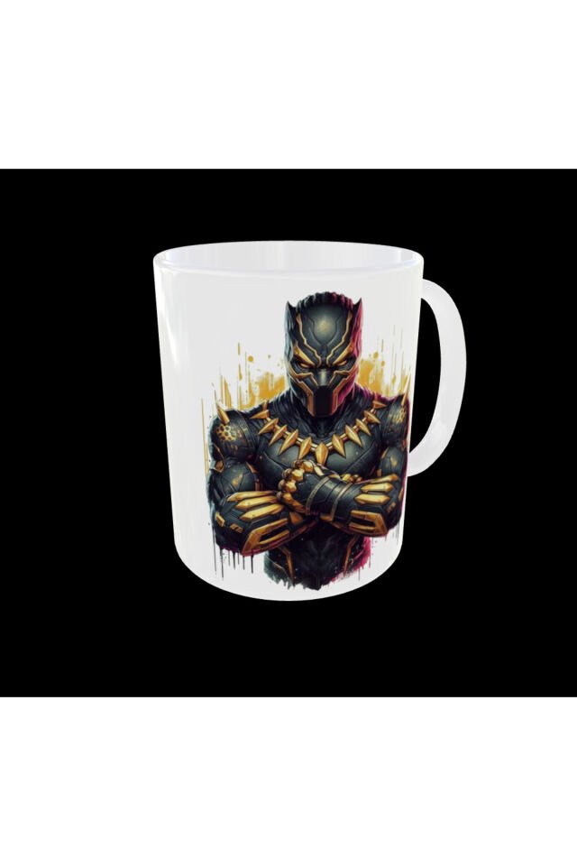 BLACK PANTHER FİGÜRLÜ MARVEL AVENGERS SÜPER KAHRAMANLAR TEMALI TASARIM KUPA