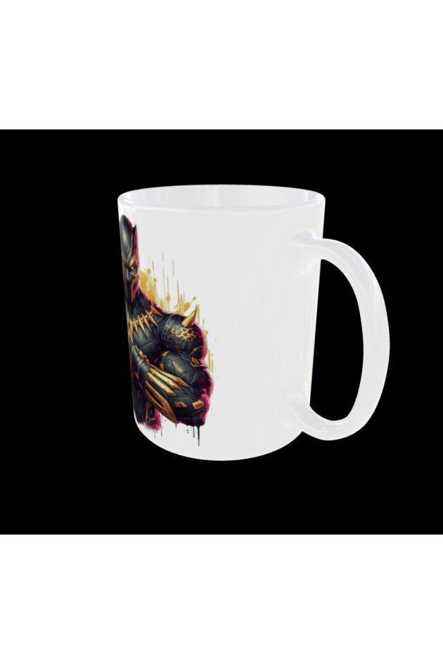 BLACK PANTHER FİGÜRLÜ MARVEL AVENGERS SÜPER KAHRAMANLAR TEMALI TASARIM KUPA