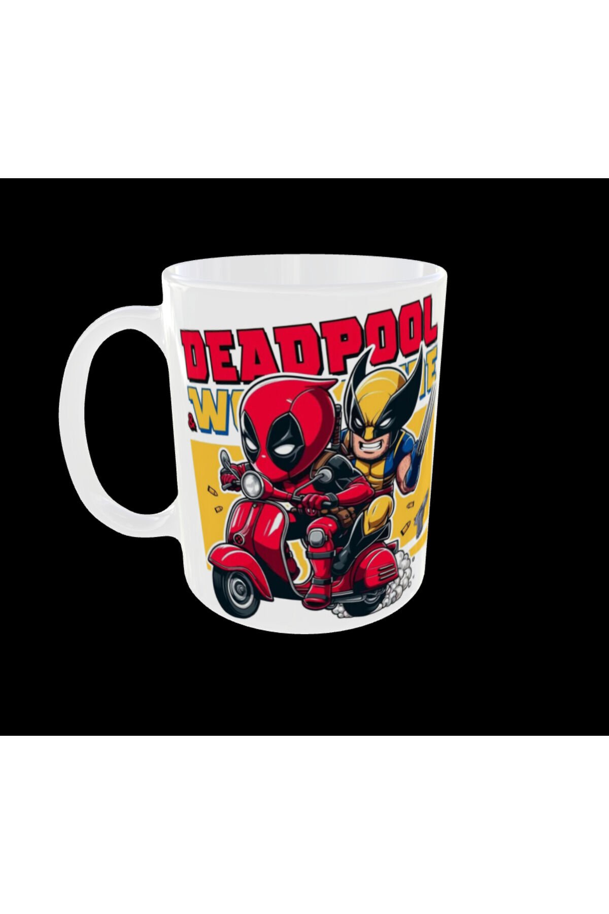 DEADPOOL WOLVERINE FİGÜRLÜ MARVEL SÜPER KAHRAMAN TEMALI TASARIM KUPA