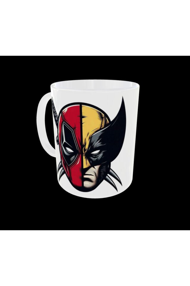 DEADPOOL WOLVERINE FİGÜRLÜ MARVEL SÜPER KAHRAMAN TEMALI TASARIM KUPA