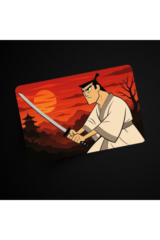 Samurai Jack Desenli Kaymaz Bilgisayar Notebook Tasarım Mouse Pad