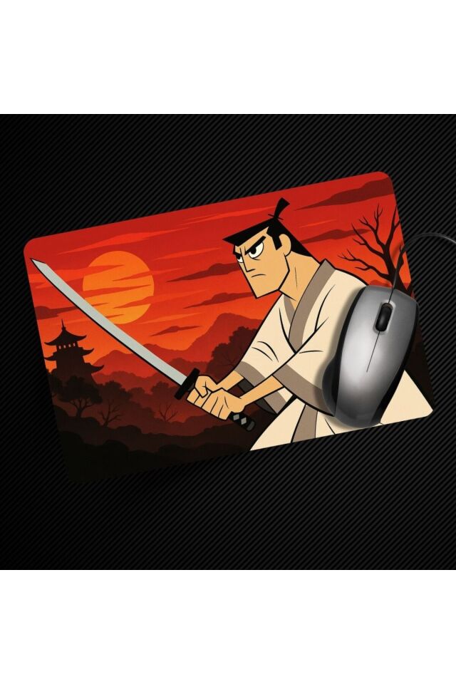 Samurai Jack Desenli Kaymaz Bilgisayar Notebook Tasarım Mouse Pad
