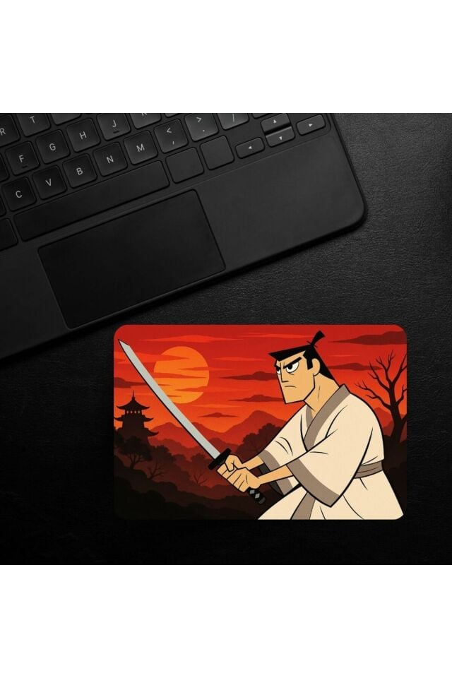 Samurai Jack Desenli Kaymaz Bilgisayar Notebook Tasarım Mouse Pad