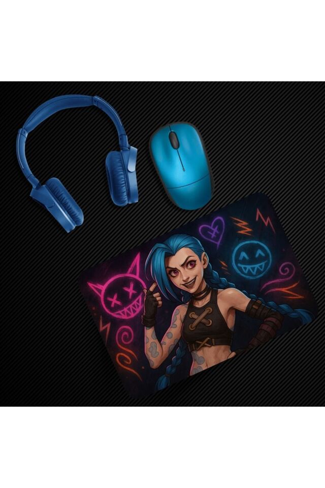 Jinx Desenli Kaymaz Bilgisayar Notebook Tasarım Mouse Pad