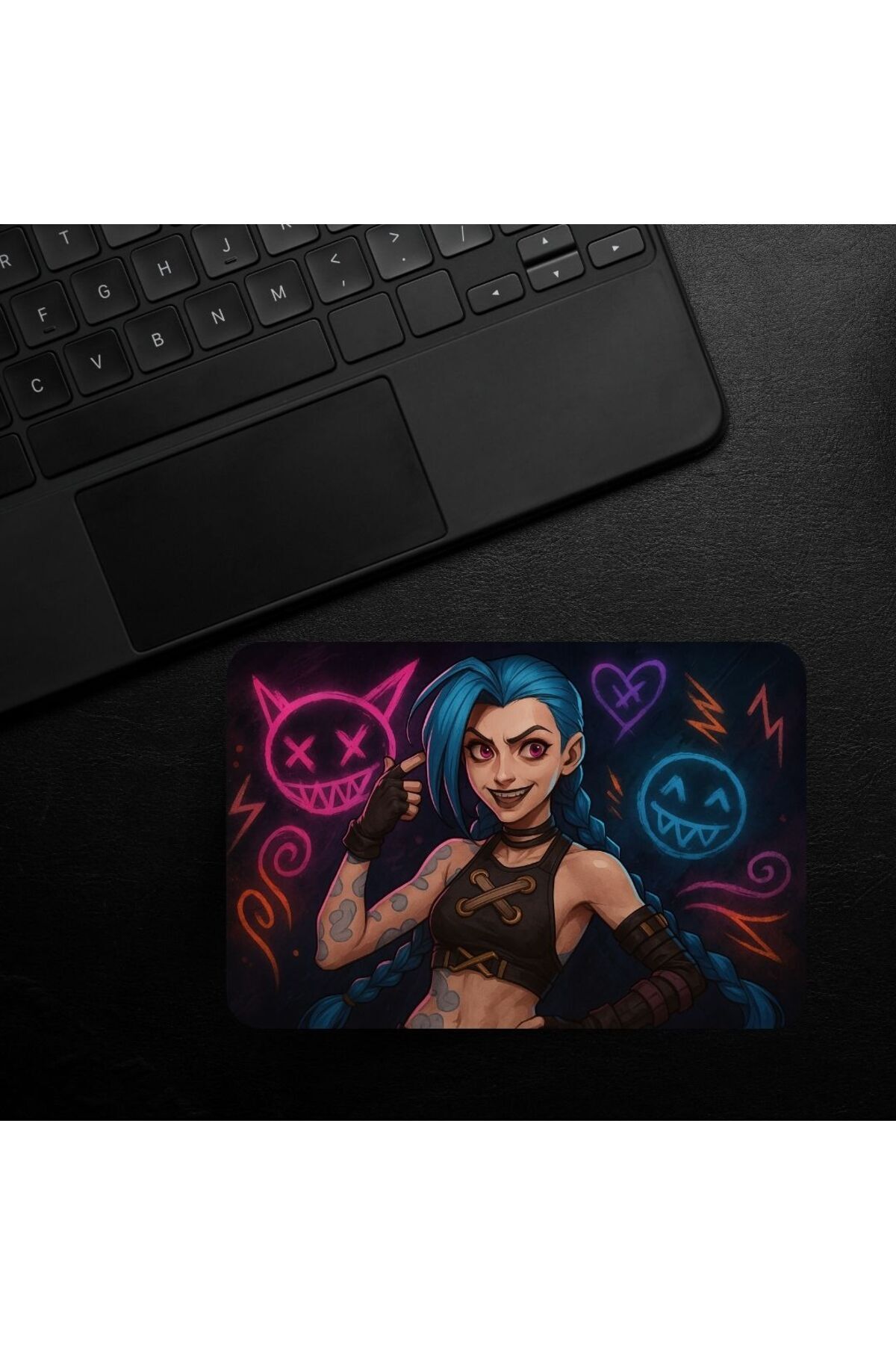 Jinx Desenli Kaymaz Bilgisayar Notebook Tasarım Mouse Pad