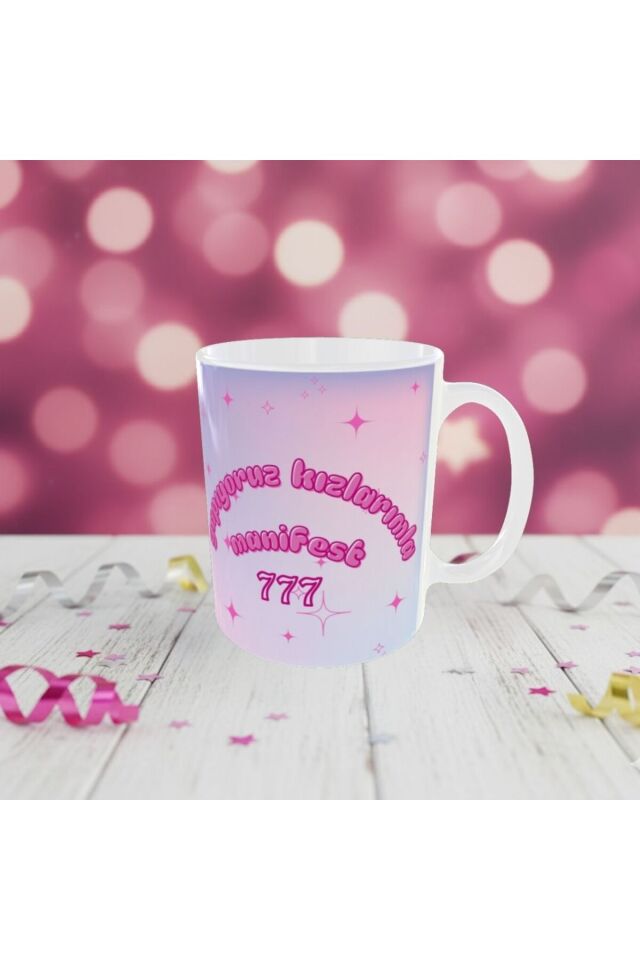 MANİFEST TEMALI, YAPIYORUZ KIZLARIMLA MANİFEST YAZILI TASARIM KUPA