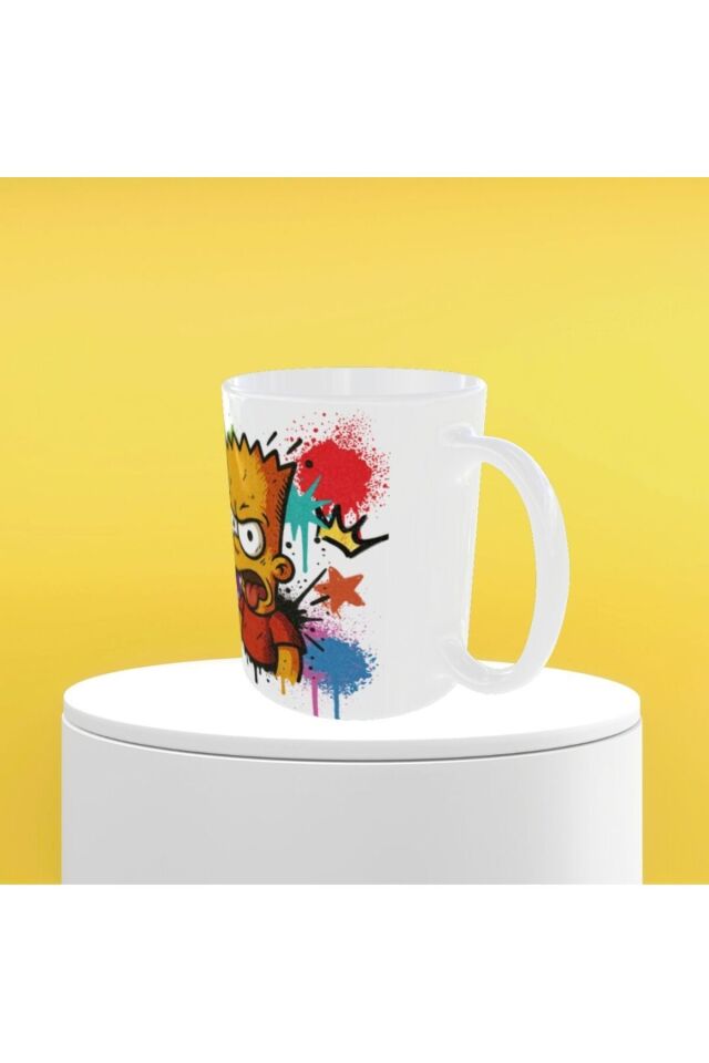 BART SIMPSON FİGÜRLÜ GRAFFİTİ TEMALI TASARIM KUPA