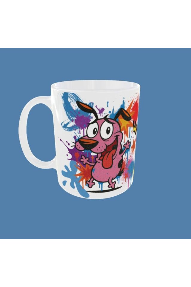 CESUR ''Courage the Cowardly Dog'' FİGÜRLÜ GRAFFİTİ TEMALI TASARIM KUPA