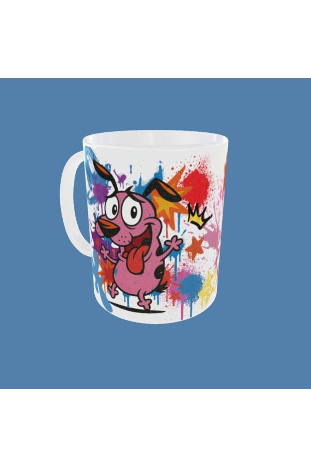 CESUR ''Courage the Cowardly Dog'' FİGÜRLÜ GRAFFİTİ TEMALI TASARIM KUPA