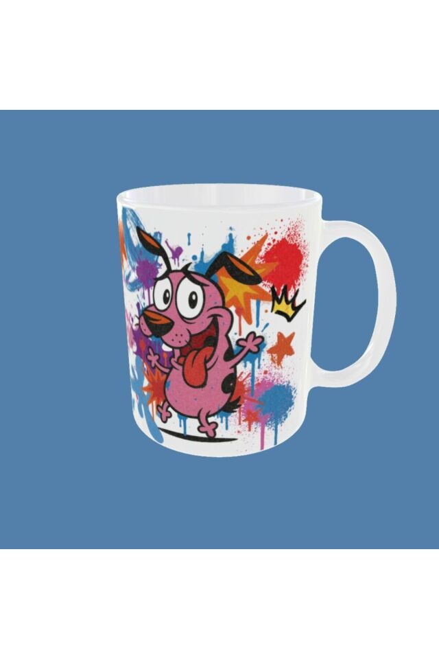 CESUR ''Courage the Cowardly Dog'' FİGÜRLÜ GRAFFİTİ TEMALI TASARIM KUPA