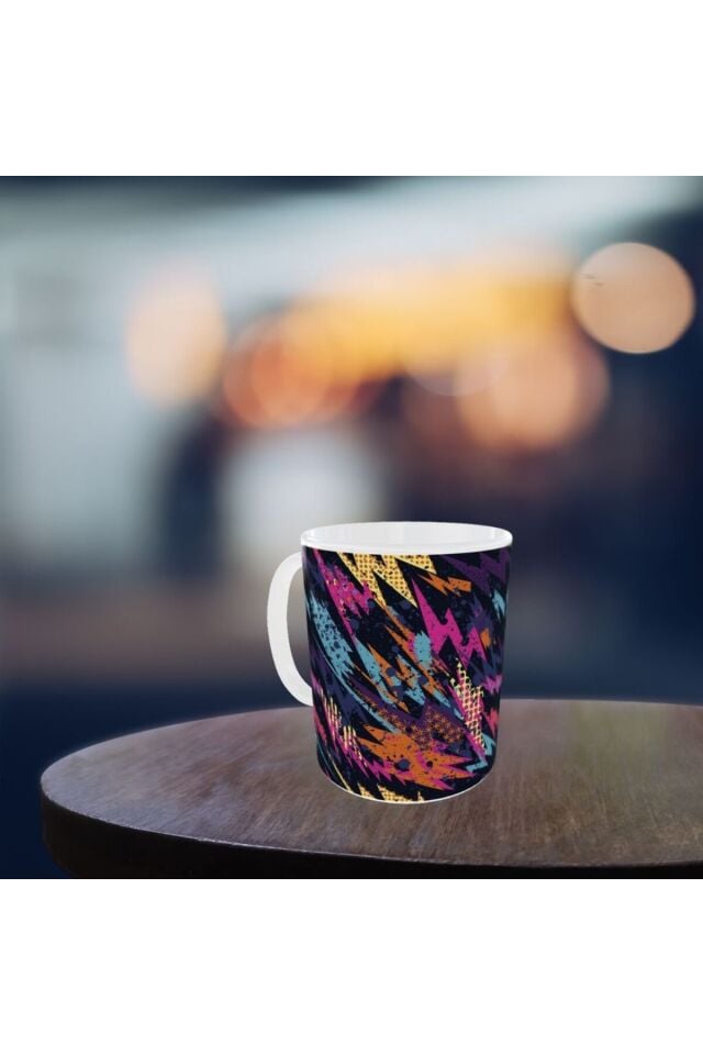 MODERN RENKLİ GEOMETRİK DESENLİ TASARIM KUPA