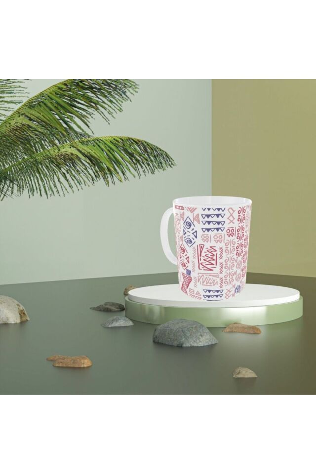 RENKLİ ETNİK DESENLİ TASARIM KUPA