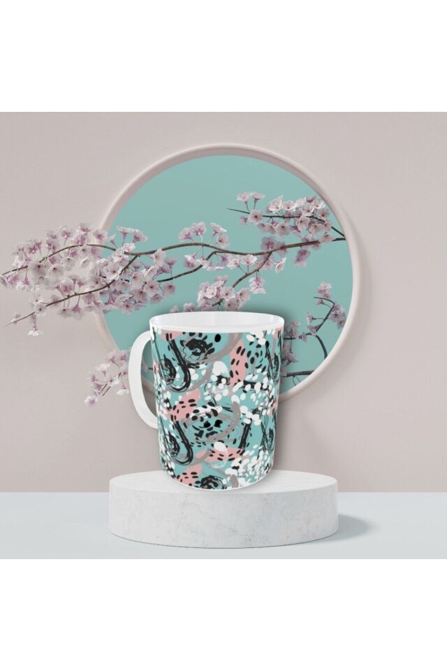 MODERN PASTEL RENKLİ DESENLİ TASARIM KUPA