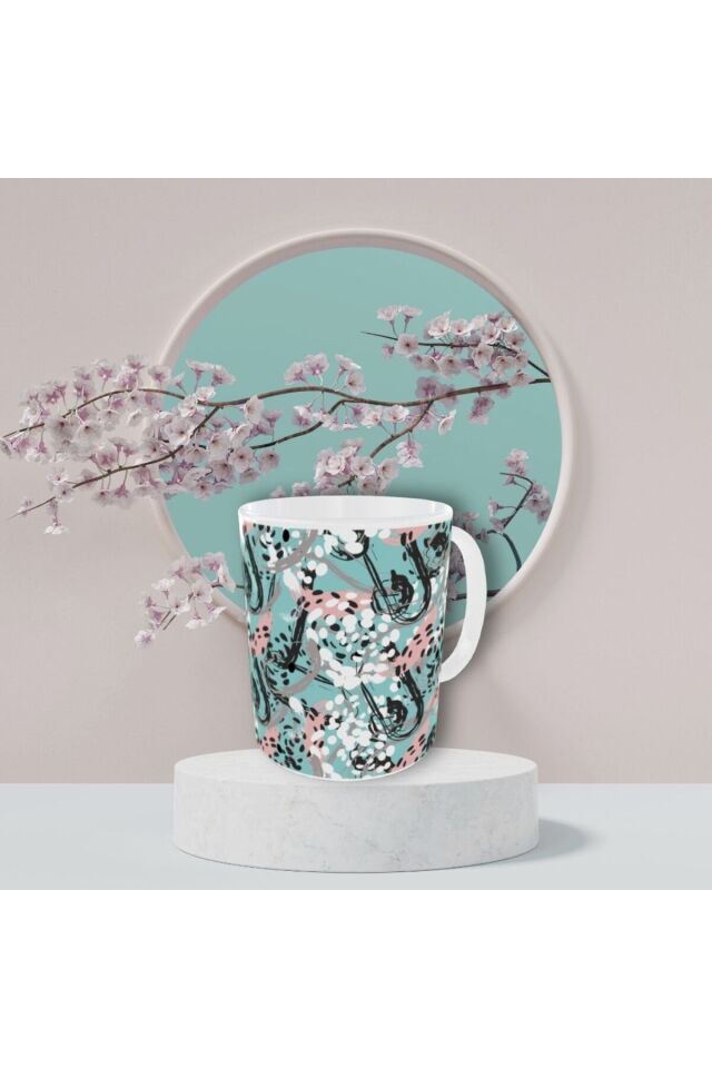 MODERN PASTEL RENKLİ DESENLİ TASARIM KUPA