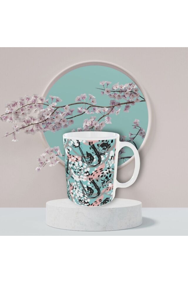 MODERN PASTEL RENKLİ DESENLİ TASARIM KUPA