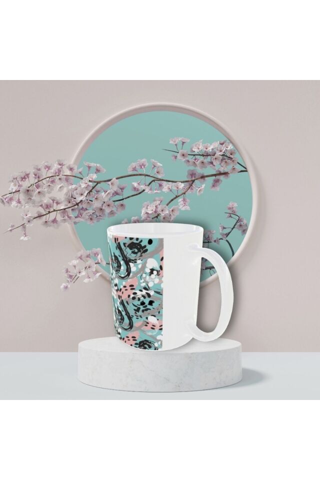 MODERN PASTEL RENKLİ DESENLİ TASARIM KUPA