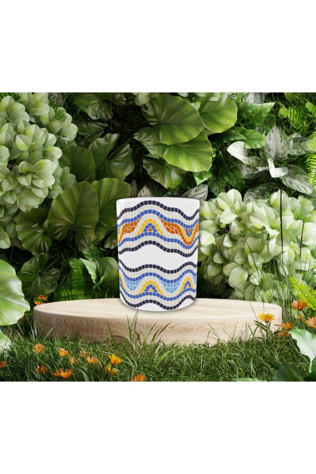 ETNİK DESENLİ RENKLİ TASARIM KUPA