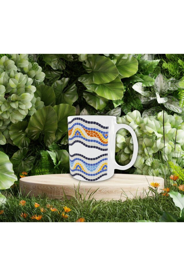 ETNİK DESENLİ RENKLİ TASARIM KUPA