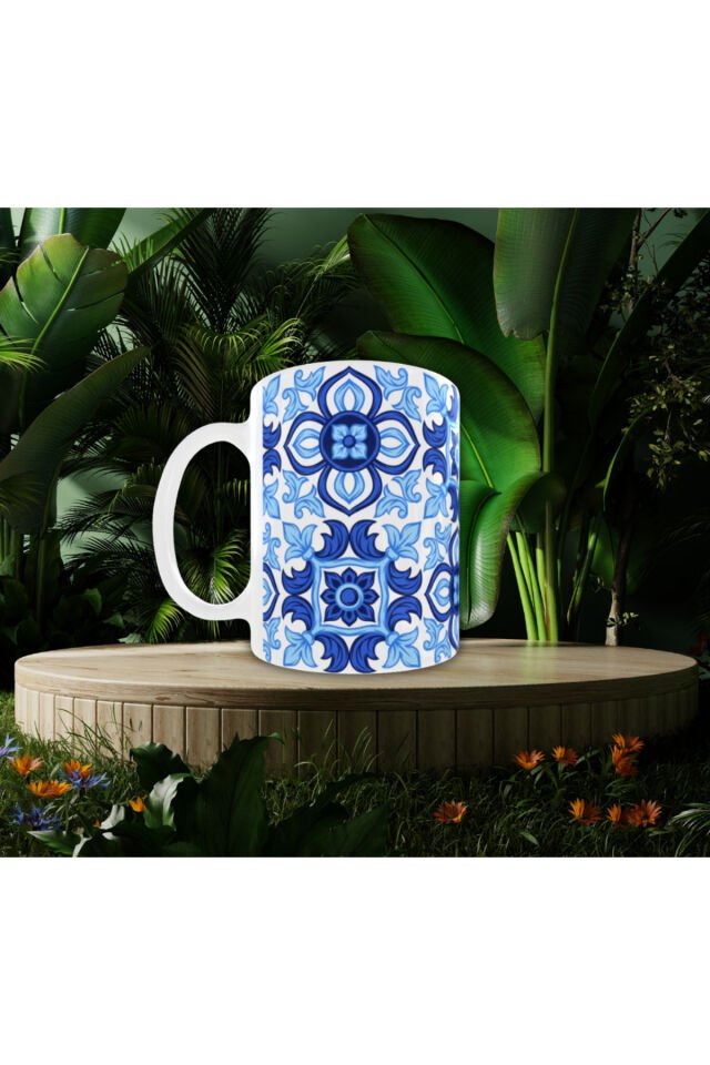 ETNİK ÇİNİ DESENLİ TASARIM KUPA