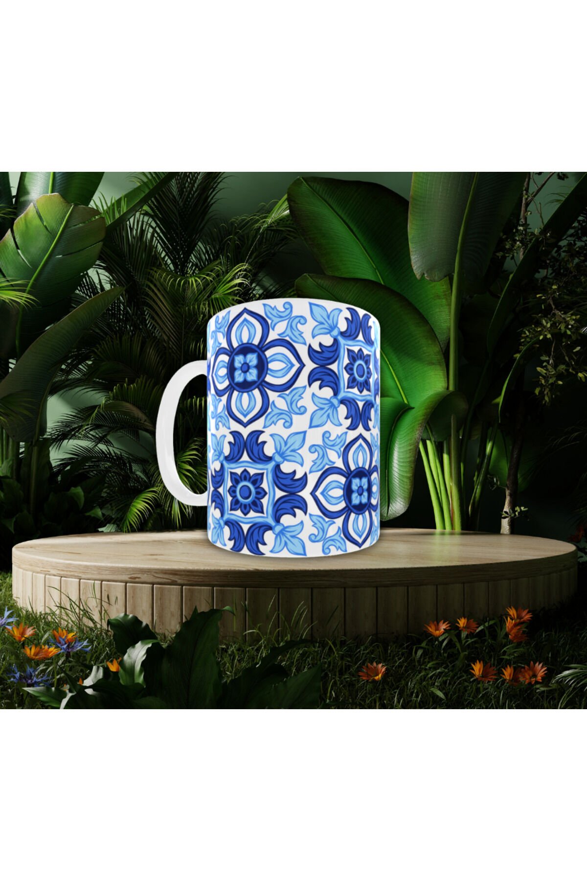 ETNİK ÇİNİ DESENLİ TASARIM KUPA