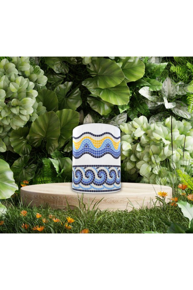 ETNİK MOZAİK DESENLİ TASARIM KUPA