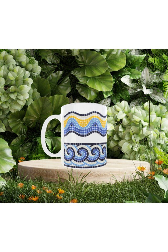 ETNİK MOZAİK DESENLİ TASARIM KUPA