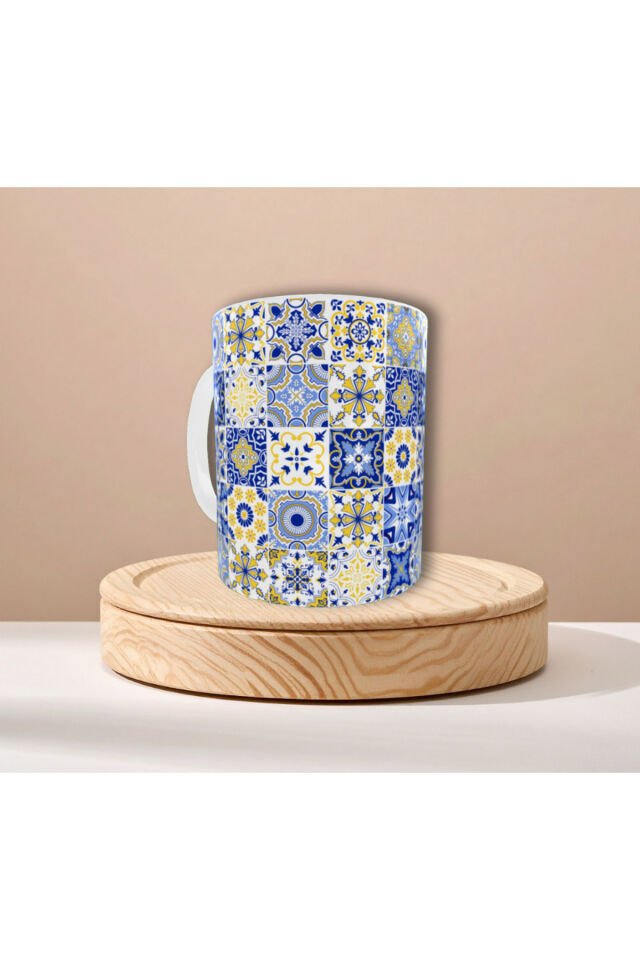 ETNİK ÇİNİ DESENLİ TASARIM KUPA