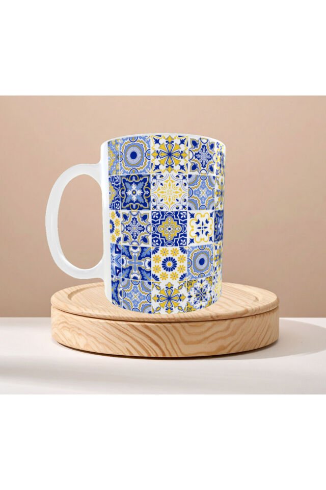 ETNİK ÇİNİ DESENLİ TASARIM KUPA