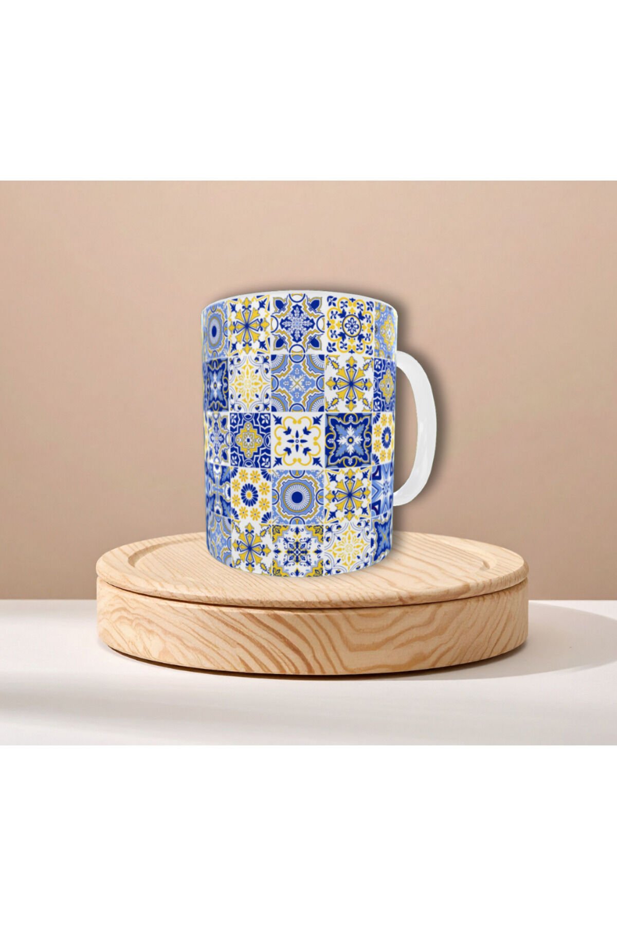 ETNİK ÇİNİ DESENLİ TASARIM KUPA