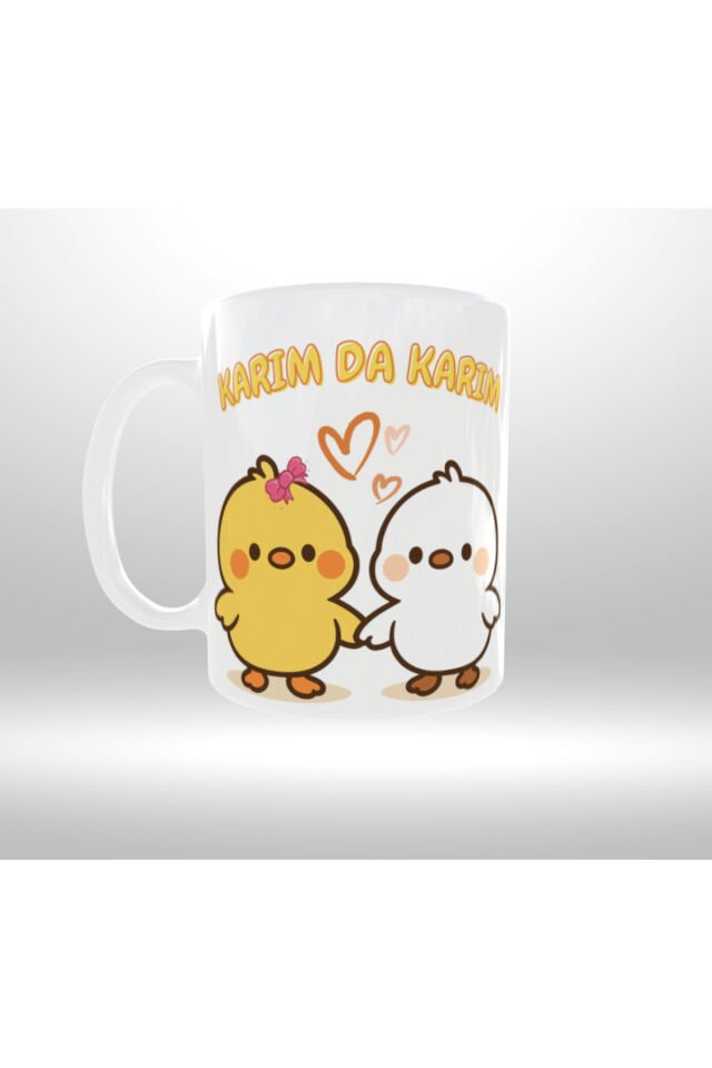 ''KOCAM DA KOCAM ,KARIM DA KARIM'' YAZILI İKİLİ TASARIM KUPA