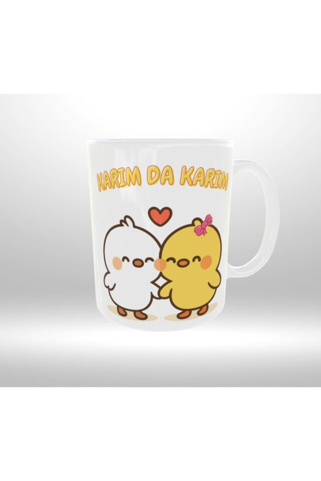 ''KOCAM DA KOCAM ,KARIM DA KARIM'' YAZILI İKİLİ TASARIM KUPA