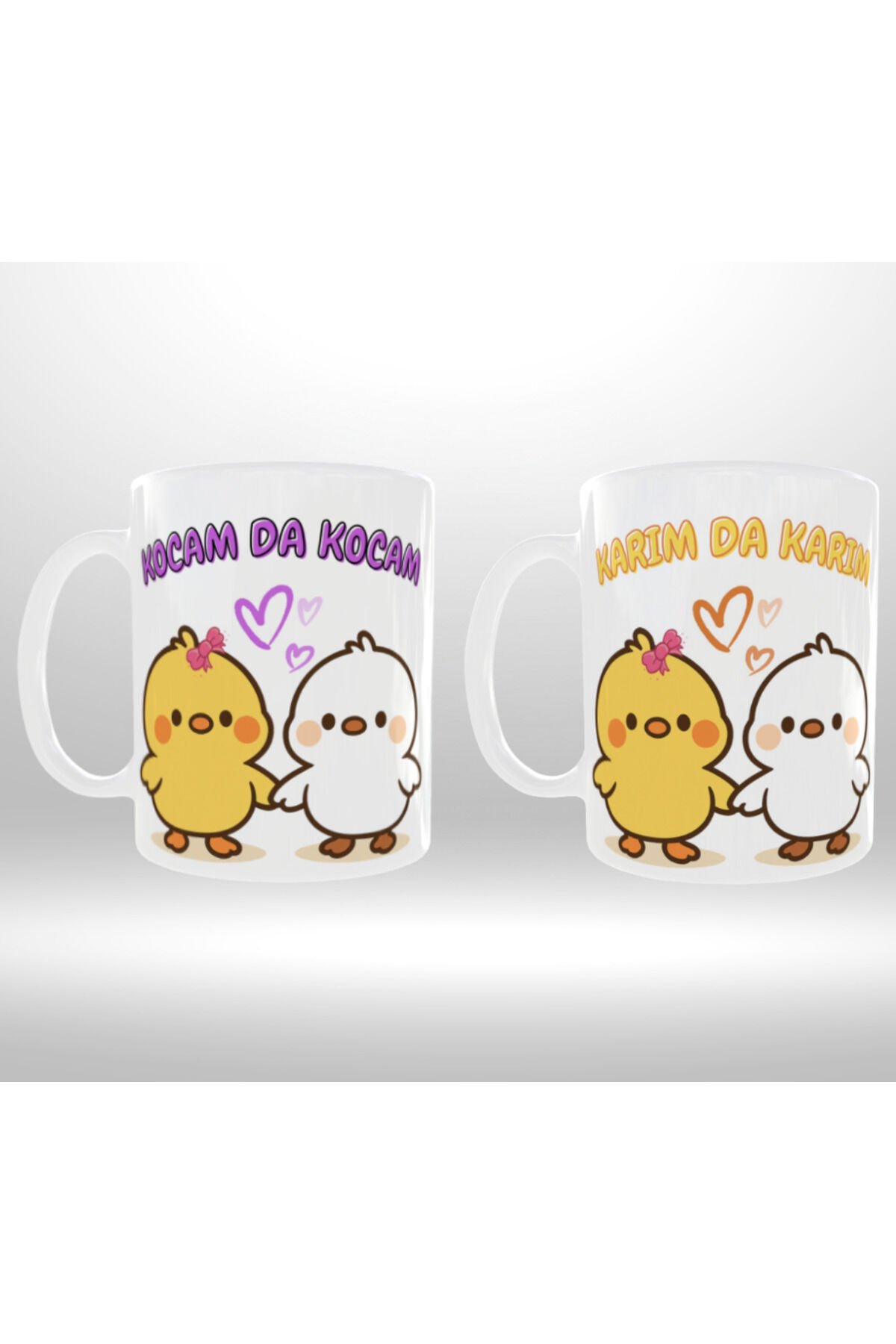 ''KOCAM DA KOCAM ,KARIM DA KARIM'' YAZILI İKİLİ TASARIM KUPA