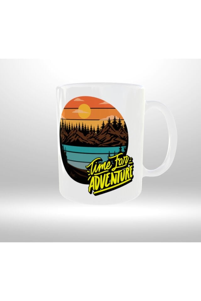 DOĞA KAMP TEMALI ''TIME TO ADVENTURE'' YAZILI TASARIM KUPA 2