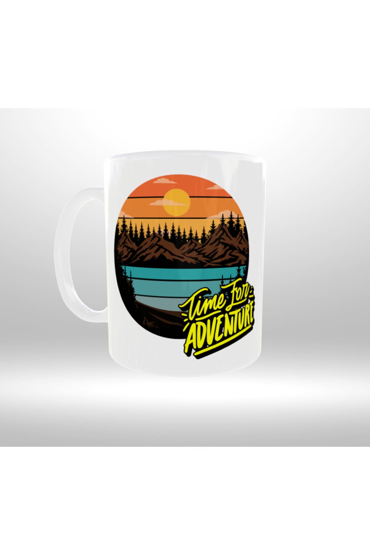 DOĞA KAMP TEMALI ''TIME TO ADVENTURE'' YAZILI TASARIM KUPA 2