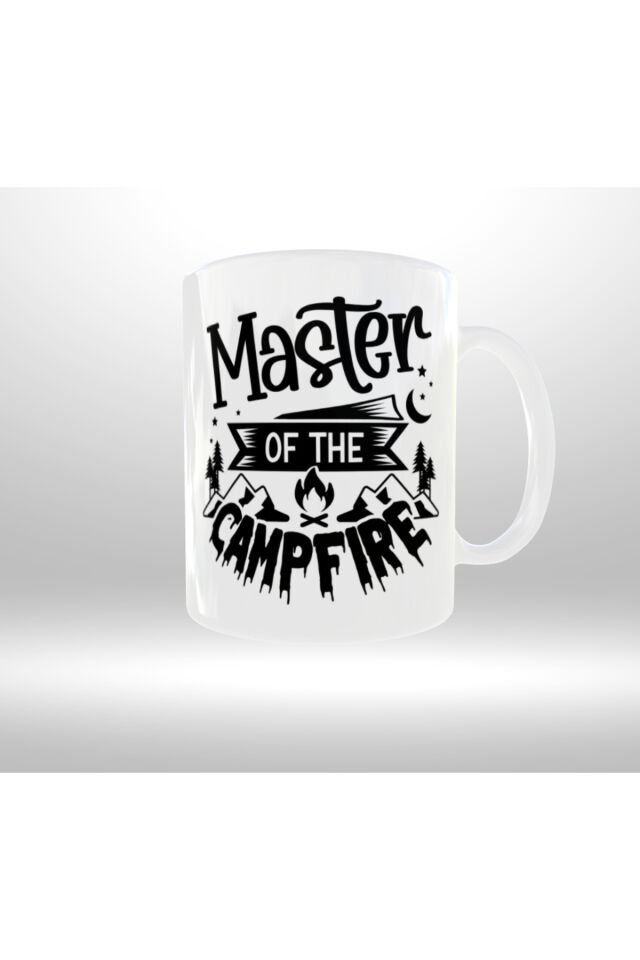 KAMP ATEŞİ TEMALI ''MASTER OF THE CAMPFIRE'' YAZILI TASARIM KUPA
