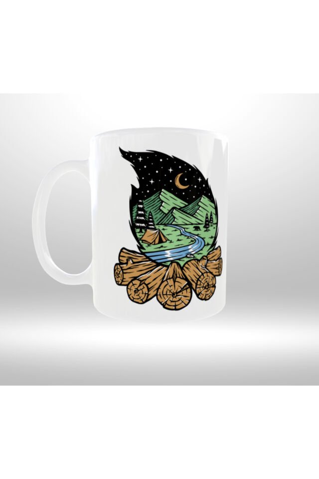 KAMP ATEŞİ TEMALI ''MASTER OF THE CAMPFIRE'' YAZILI TASARIM KUPA