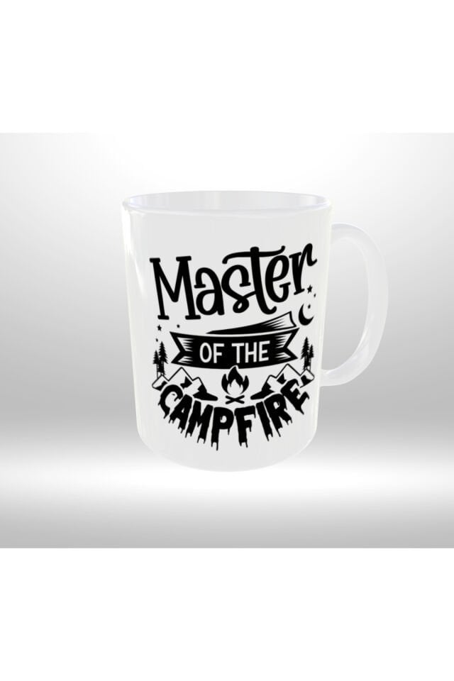 KAMP ATEŞİ TEMALI ''MASTER OF THE CAMPFIRE'' YAZILI TASARIM KUPA