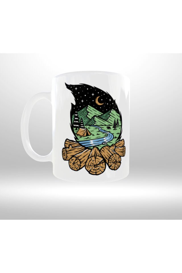 KAMP ATEŞİ TEMALI ''MASTER OF THE CAMPFIRE'' YAZILI TASARIM KUPA