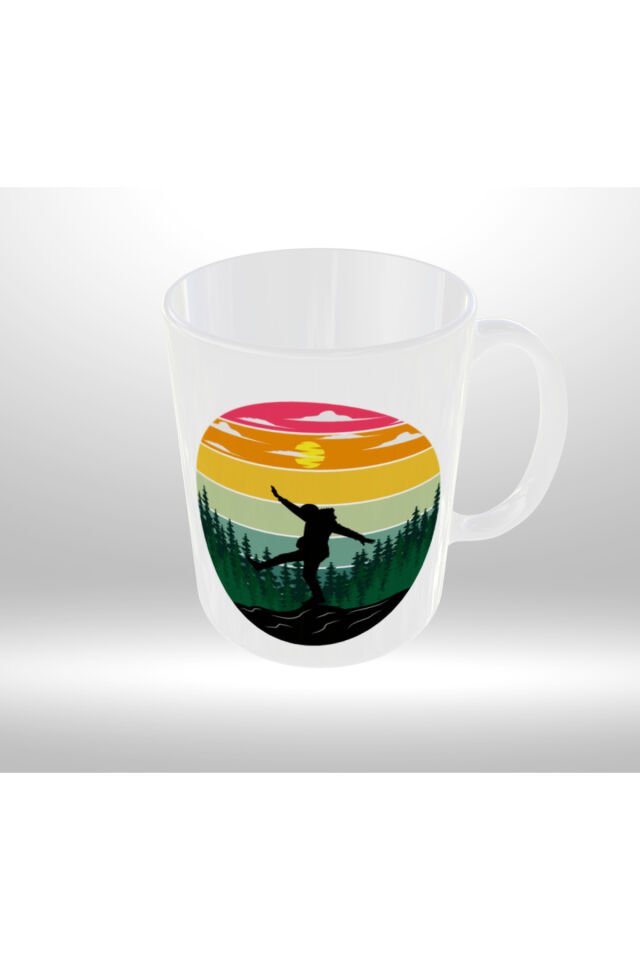 KAMP DOĞA YÜRÜYÜŞÜ TEMALI RETRO TASARIM KUPA 3