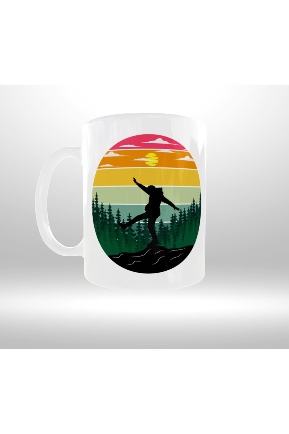 KAMP DOĞA YÜRÜYÜŞÜ TEMALI RETRO TASARIM KUPA 3