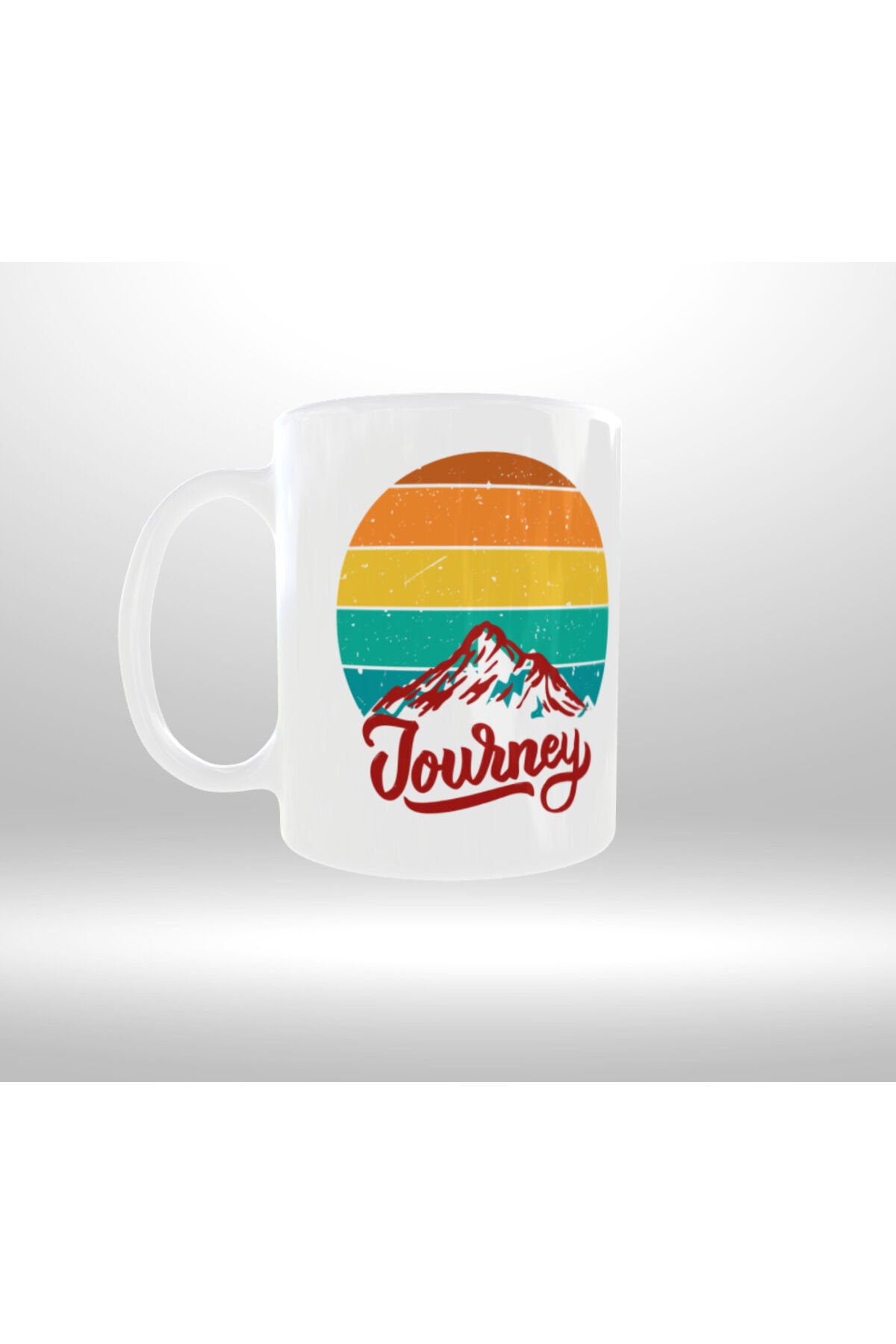 KAMP-DOĞA TEMALI ''JOURNEY'' YAZILI RETRO TASARIM KUPA