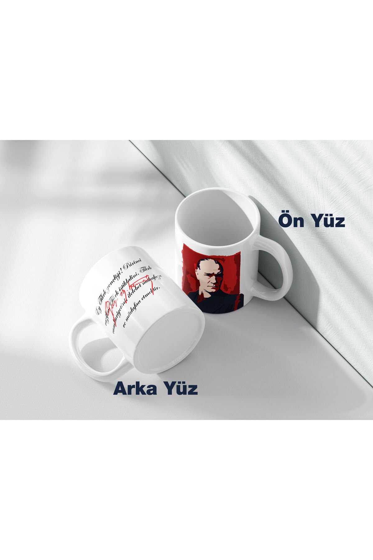 ATATÜRK DESENLİ GENÇLİĞE HİTABE YAZILI Kupa