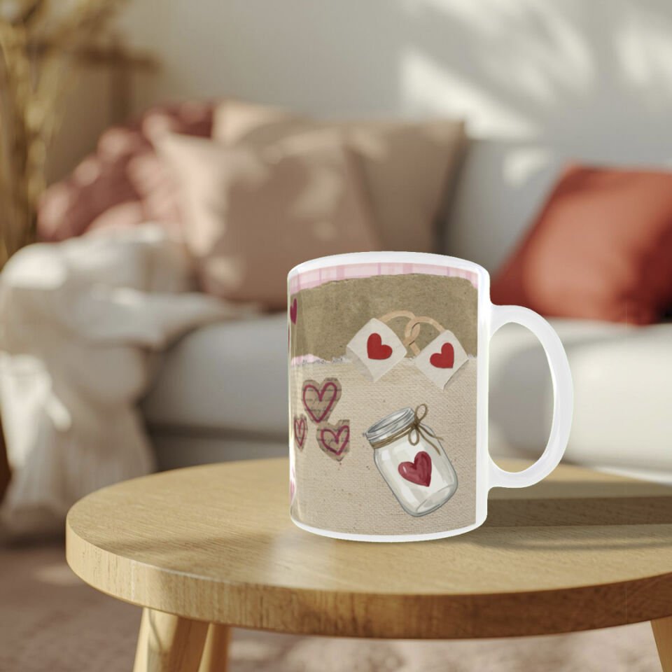 Vintage Tasarım Aşk İksiri ve Mektup Temalı Sevgiliye Hediye Kupa Bardak