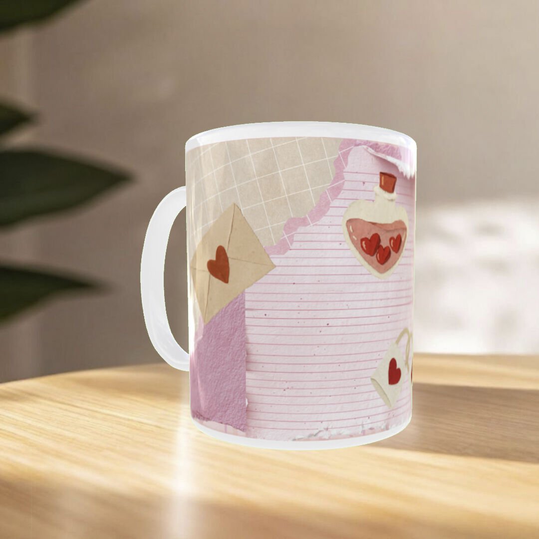 Vintage Tasarım Aşk İksiri  Temalı Sevgiliye Hediye Kupa Bardak