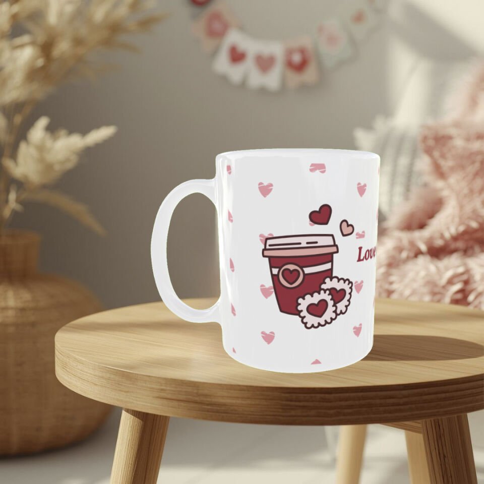 Love in a Cup – Sevgililer Günü Özel Sevimli Kahve Temalı Kupa