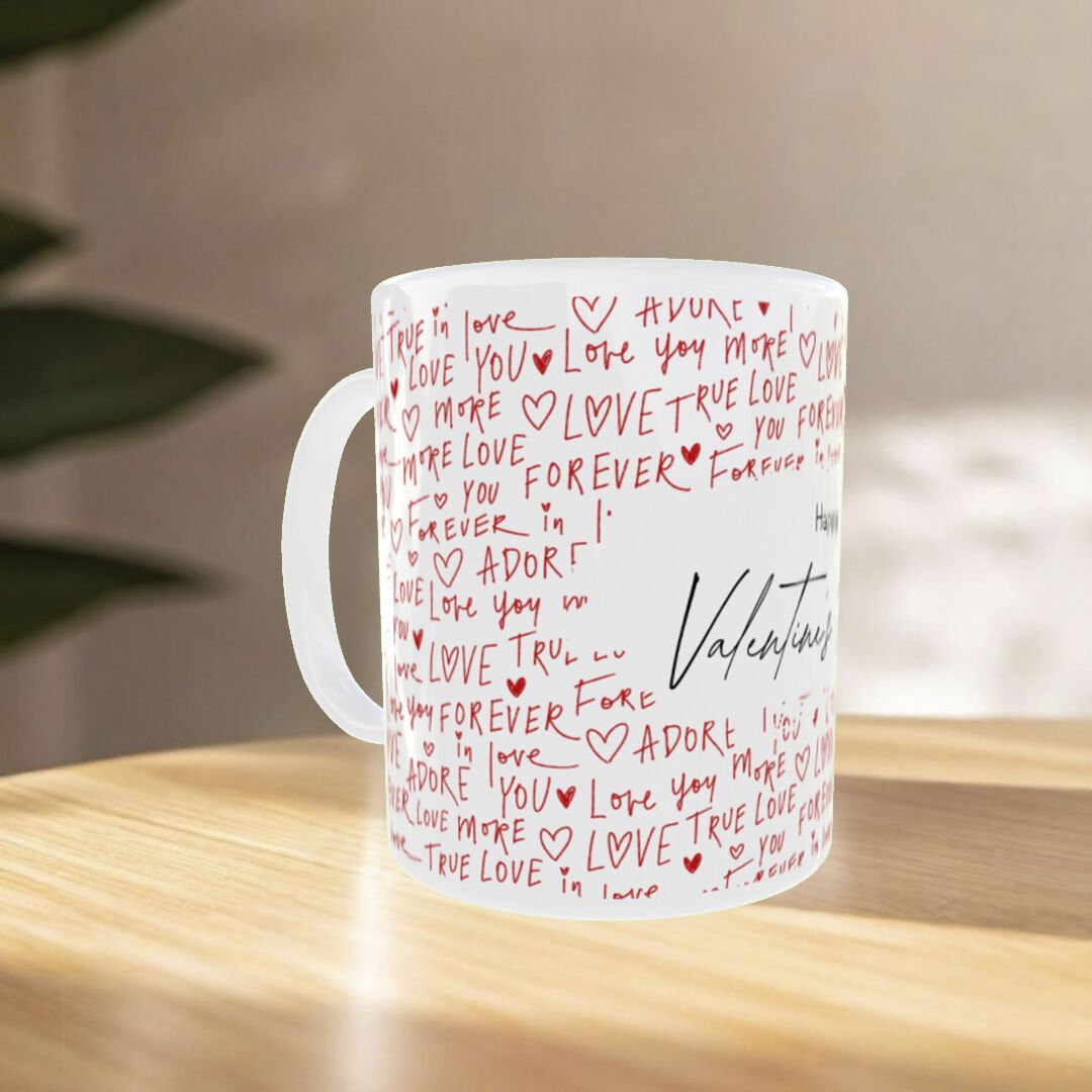 Love Forever Yazılı Romantik Sevgililer Günü Kupası